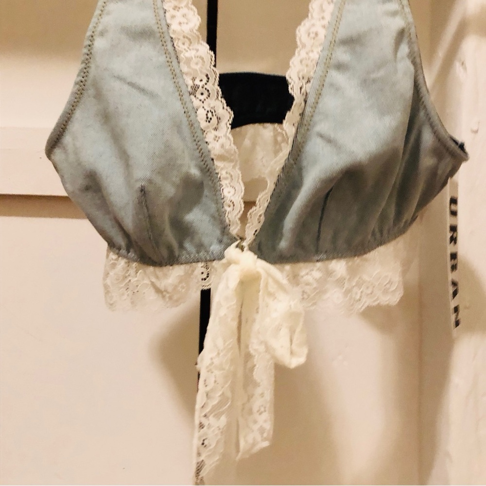 Out From Under Cowgirl Logic Denim Plunge Bralette. Size M. NWT. - Picture 9 of 11